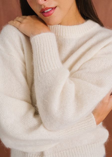 Pull en mohair certifié |  écru "séréna" - Bonjour Demain