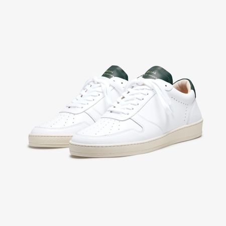 Baskets en cuir certifié | blanc "zsp23 apla nappa white - dark green" - Zespa