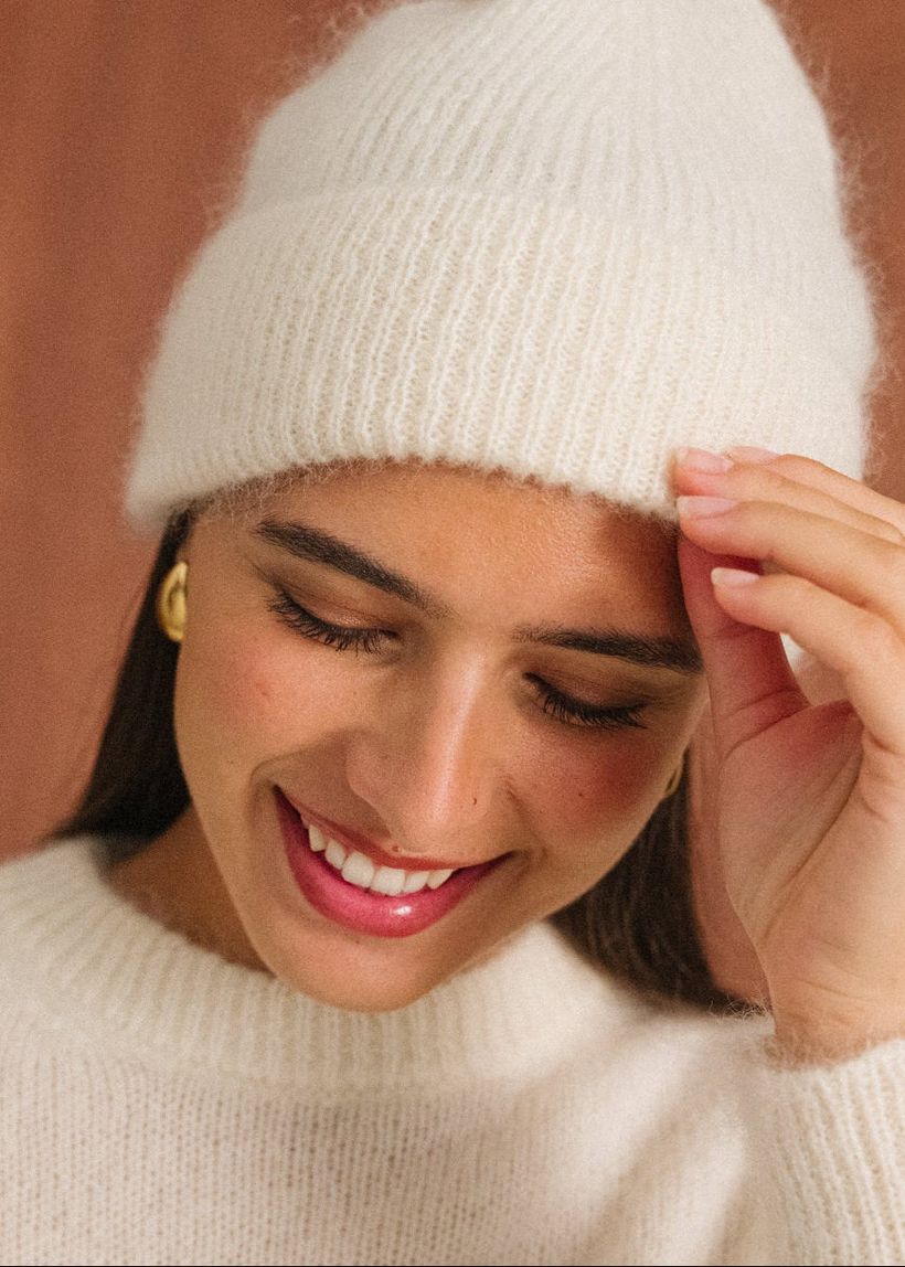 Bonnet en mohair certifié | écru "nina" - Bonjour Demain