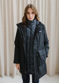 Parka réversible 3 en 1 en matière recyclée | noir "w's pine bank 3-in-1 parka - blk"