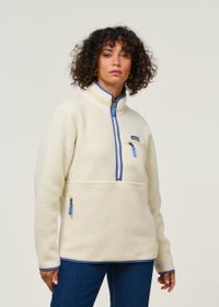 Polaire en matière recyclée | écru "retro pile marsupial natural"