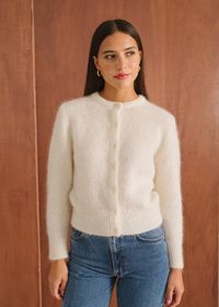 Gilet en mohair certifié | écru "grace"