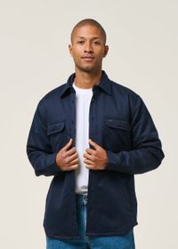 Veste en coton bio | marine "glenn padded shirt navy"
