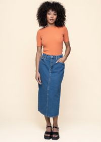 Jupe longue jean en coton bio | bleu "kaalyke - daydream"