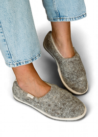 Chaussons en laine francaise | gris clair "marcel cendré"