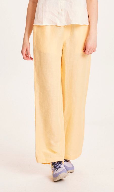 Pantalon ample jaune en lin bio et tencel - posey linen mix impala - Knowledge Cotton Apparel