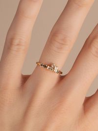 Bague en plaqué or certifié | beige "bague ulysse - champagne"