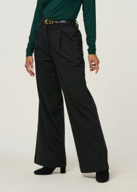 Pantalon large à pinces en laine froide certifiée | noir "black pat pants"