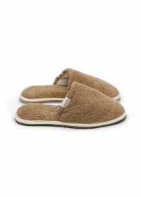 Chaussons en éponge et laine recyclée | marron "simone eponge moka"
