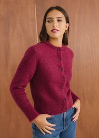 Gilet en mohair certifié | framboise "grace"