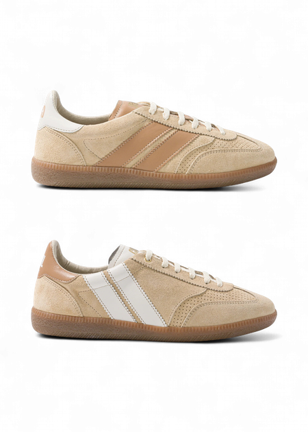 Baskets en cuir certifié | beige "sweet dune" - Caval