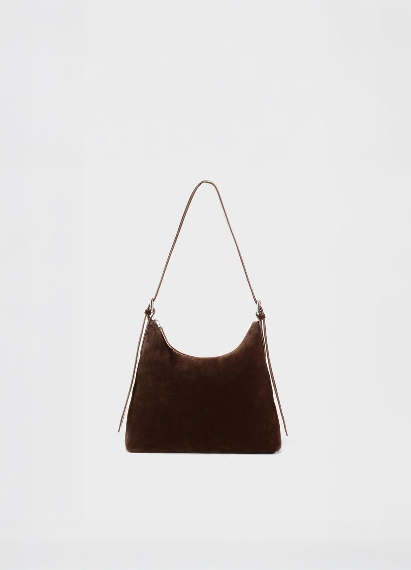 Sac à main en cuir suède certifié | marron  "bari - coffee" - Vagabond