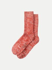 Chaussettes épaisses en matières recyclées | rouge "chunky socks red melange"
