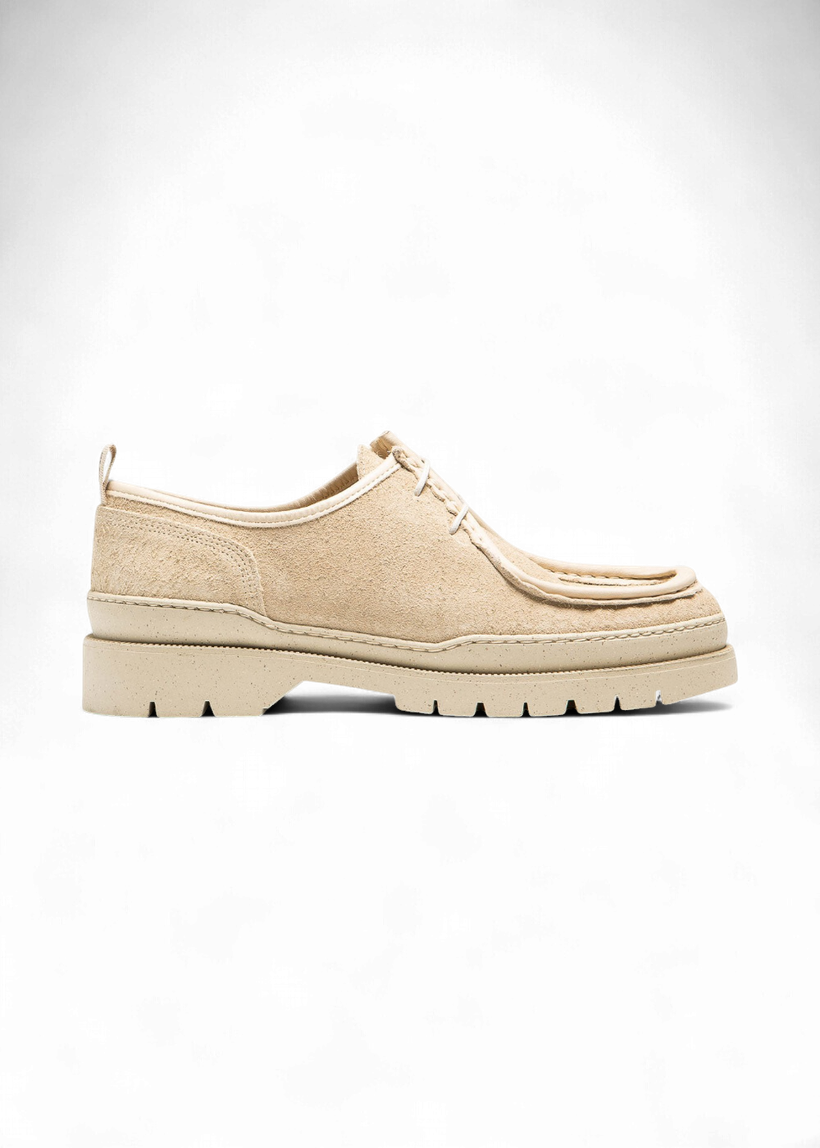 Derbies made in france en cuir velours certifié | beige "major vp oak 2" - Kleman