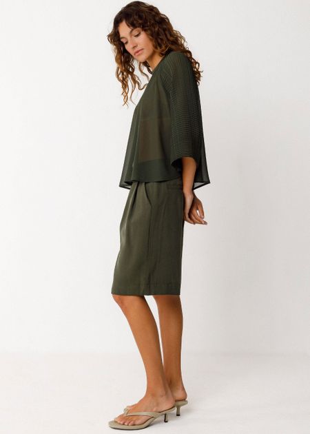 Short en ecovero | kaki "bermuda laida - bottle green" - SKFK