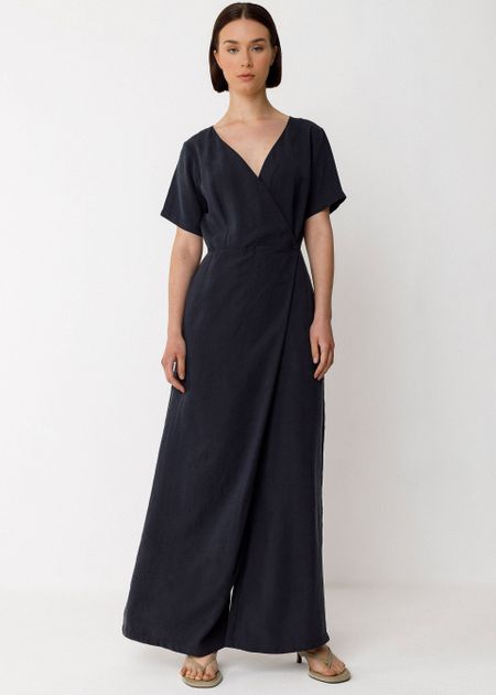 Combinaison fluide en tencel | noir "mono adela - black"