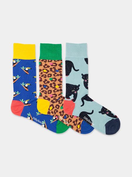 Pack 3 paires de chaussettes en coton bio | multicolore "exotic trio" - Dilly socks