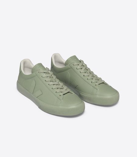 Baskets en cuir sans chrome | vert "campo chromefree leather full clay" - Veja