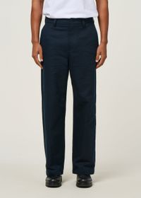 Pantalon large en coton bio | bleu "dark navy marc pants - blue"