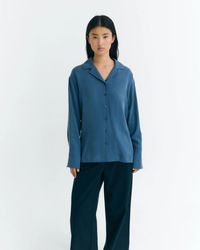 Chemise en tencel | bleu "sea sira blouse - blu"