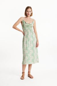 Robe verte fleurie en coton bio - v&a harebell strappy dress multi coloured