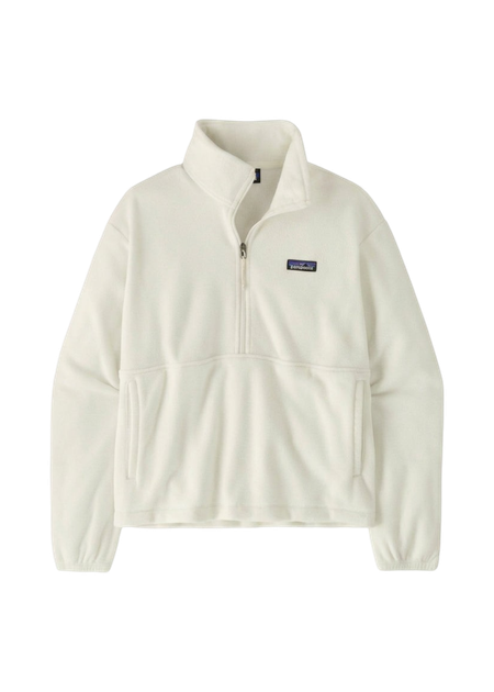 Polaire fine en matière recyclée | blanc "w's micro d 1/2 zip fleece p/o - birch white - Patagonia