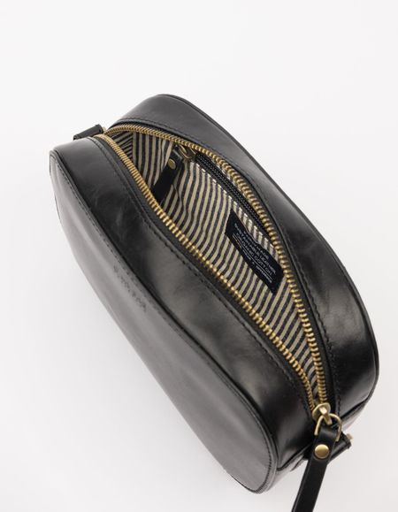 Sac à main en cuir certifié | noir "maya - black classic leather" - O My Bag