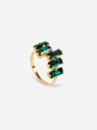Bague en plaqué or certifié | vert "bague charles - émeraude"