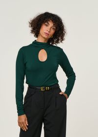 T-shirt manches longues en tencel | vert "t-shirt zur-5 - vert foncé"