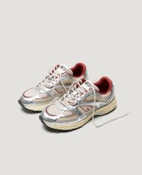 Baskets vegan | argent/rouge "wairoa silver merlot"