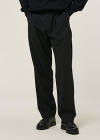 Pantalon droit à pinces en laine certifiée | noir "black pierre pants - black"