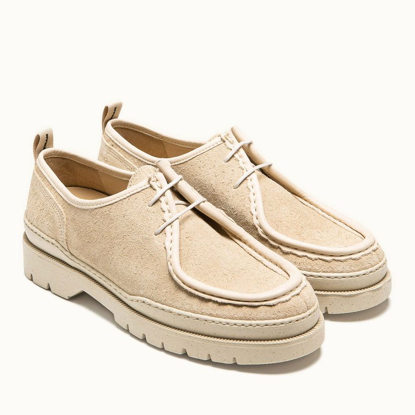 Derbies made in france en cuir velours certifié | beige "major vp oak 2" - Kleman