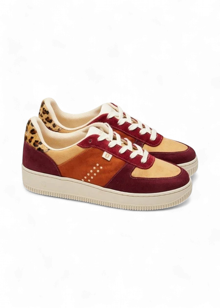 Baskets en cuir certifié | multicolore "maxence f - bordeaux beige" - Odaje ex M.Moustache