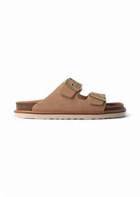 Sandales en cuir suède certifié | beige "hawaii velour almond"