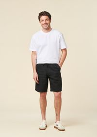 Short en lin bio | black "fig loose linen shorts black jet"