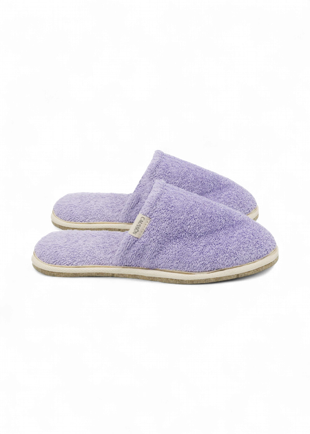 Chaussons en éponge et laine recyclée | violet "simone éponge lilas" - Caussun