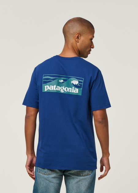 T-shirt en matières recyclées | bleu "boardshort logo pocket responsibili-tee - clmb" - Patagonia