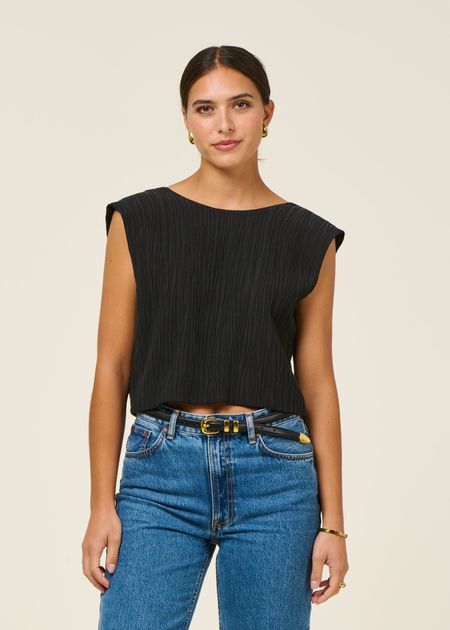 Top réversible en tencel | noir "stroget - black" - Jan'n June