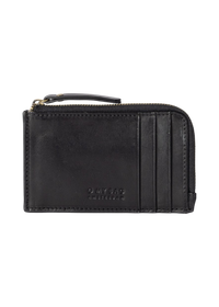 Portefeuille en cuir certifié | noir "lola - black classic leather"