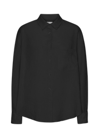 Chemise ample en lin bio | noir "organic linen oversized shirt - deep black"