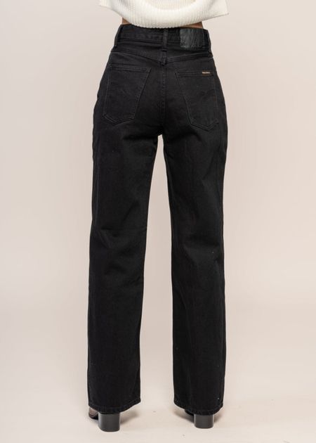 Jean large en coton biologique | noir "clean eileen smooth black"" - Nudie Jeans