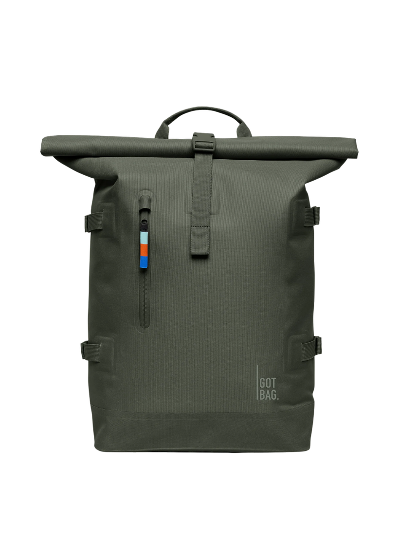 Sac à dos 31l en matière recyclée | vert "rolltop 2.0 algae" - Got Bag