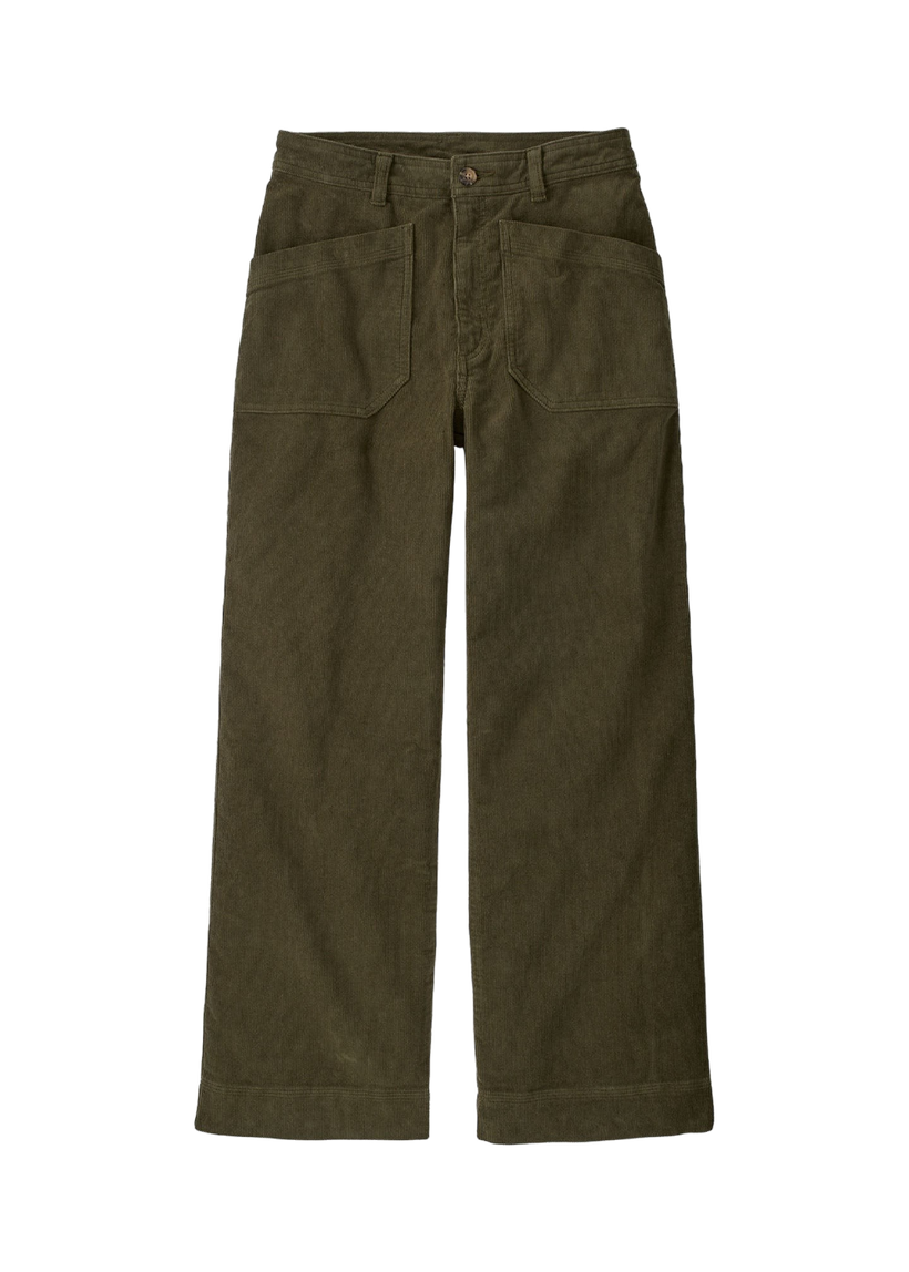 Pantalon ample en coton bio | vert "w's wide leg cord pants basin green" - Patagonia