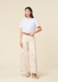 Jean ample en coton bio | écru "sol chain hedda pants"