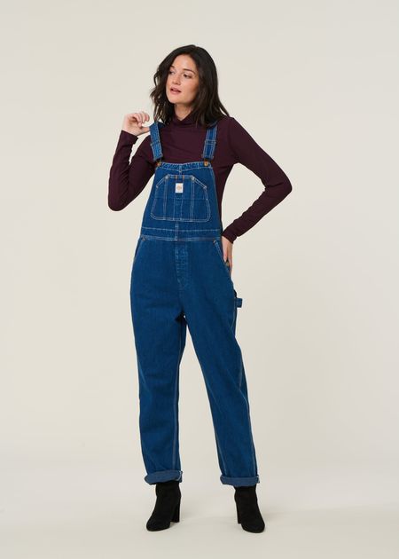 Salopette en jean en coton bio et recyclé - astrid denim dungarees blue - Nudie Jeans