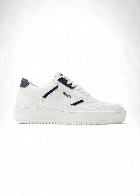 Baskets vegan en matière végétale | bleu "gen 1 mushroom white & navy" - Moea
