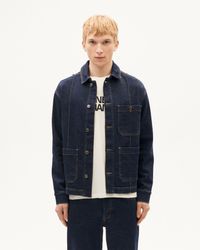 Veste en denim de coton bio | bleu "dark clean denim gus jacket"