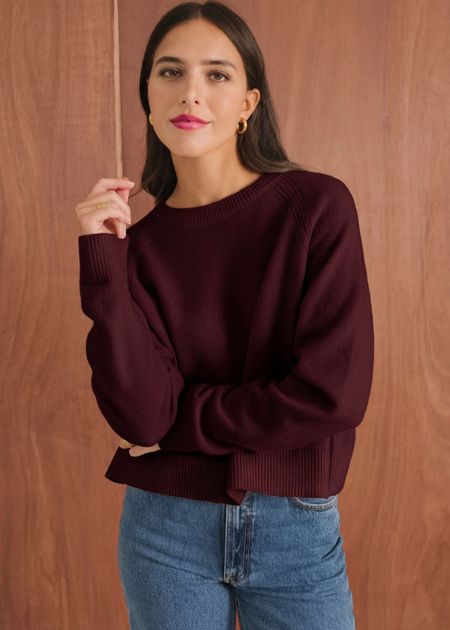 Pull boxy en laine mérinos recyclée | bordeaux - WeDressFair Essentiels