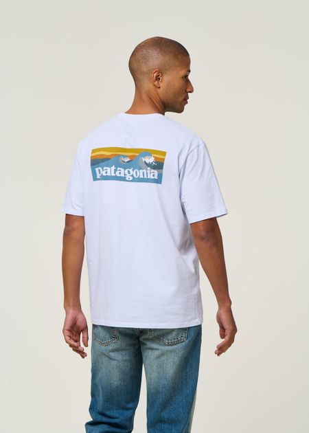 T-shirt imprimé en matières recyclées | blanc "boardshort responsibili-tee white" - Patagonia