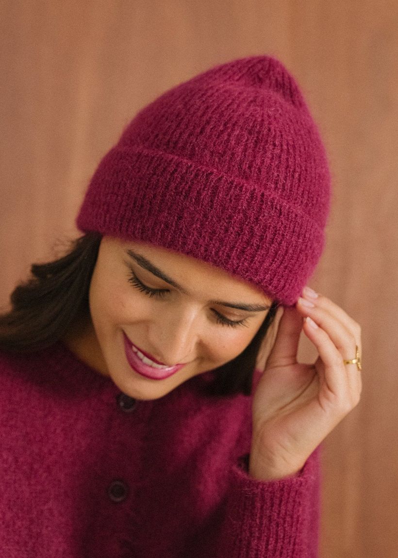 Bonnet en mohair certifié | framboise "nina" - Bonjour Demain